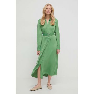 BOSS rochie culoarea verde, midi, oversize