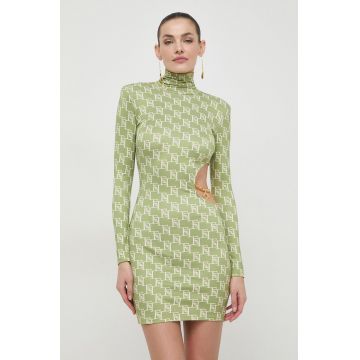 Elisabetta Franchi rochie culoarea verde, mini, mulata