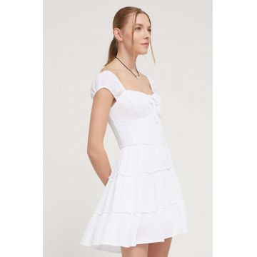 Hollister Co. rochie culoarea alb, mini, evazati