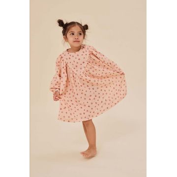 Konges Sløjd rochie din bumbac pentru copii culoarea roz, mini, evazati Konges Sløjd rochie din bumbac pentru copii culoarea roz, mini, evazati