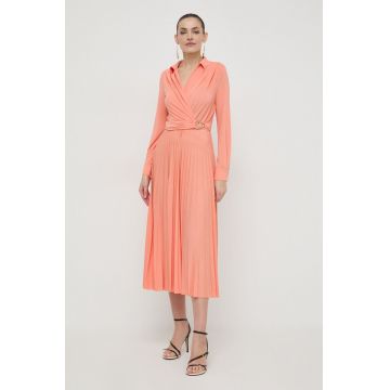 Marella rochie culoarea portocaliu, maxi, evazati