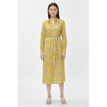 Rochie-camasa midi cu model floral