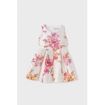 Rochie evzata cu tul si detaliu floral