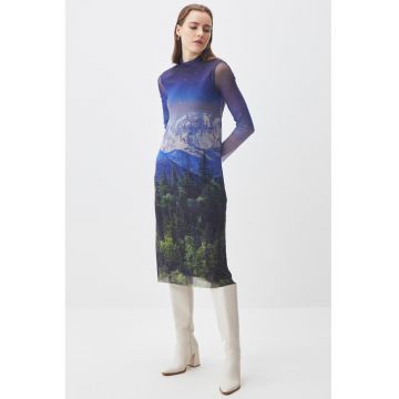 Rochie de plasa cu imprimeu foto