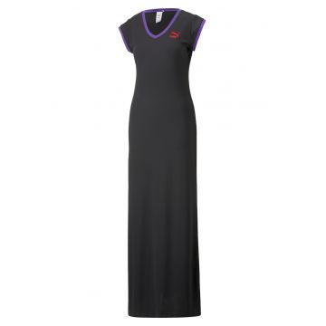 Rochie maxi cu detalii contrastante