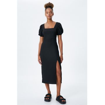 Rochie midi cu slit latetal