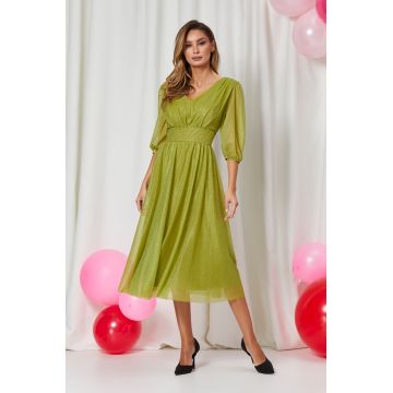 Rochie de ocazie din voal cu glitter Nicolette Fistic