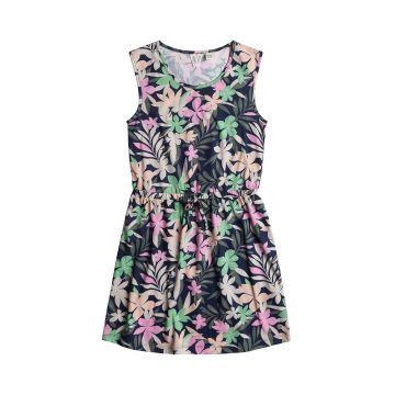 Roxy rochie din bumbac pentru copii SURFS UP RG culoarea albastru marin, mini, evazati