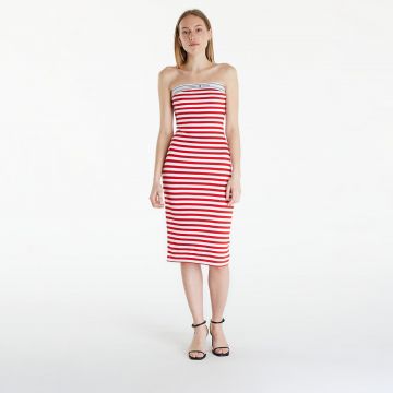 Rochie Tommy Jeans Logo Tape Stripe Knee Lenght Tube Dress Red