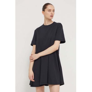 UGG rochie din bumbac culoarea negru, mini, evazati