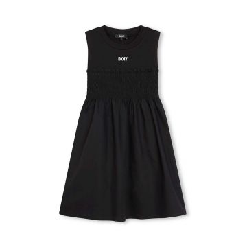 Dkny rochie fete culoarea negru, midi, evazati