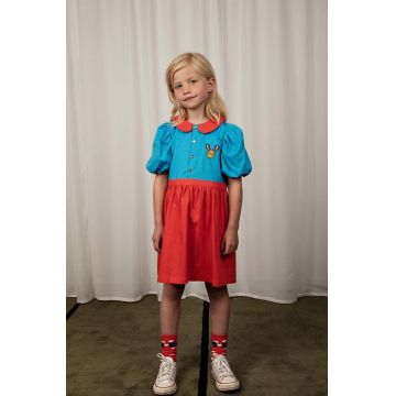 Mini Rodini rochie din bumbac pentru copii Medal mini, evazați