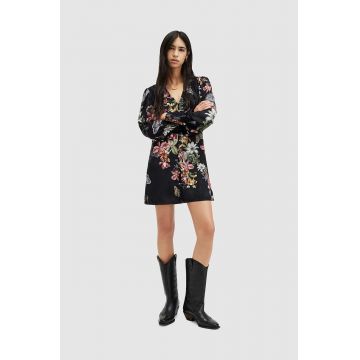 AllSaints rochie AUDEN SANIBEL culoarea negru, mini, drept