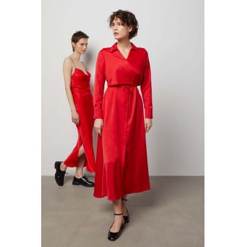 Answear Lab rochie culoarea rosu, maxi, oversize