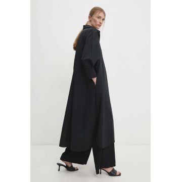 Answear Lab rochie din bumbac culoarea negru, midi, evazati