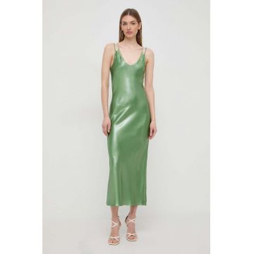 BOSS rochie culoarea verde, maxi, drept