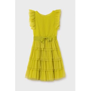 Mayoral rochie fete culoarea galben, mini, evazati