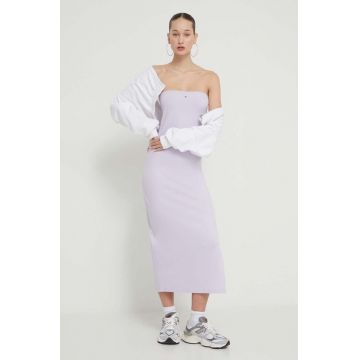 Tommy Jeans rochie culoarea violet, mini, mulata