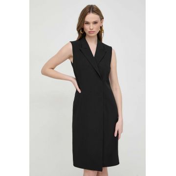 BOSS rochie culoarea negru, mini, drept