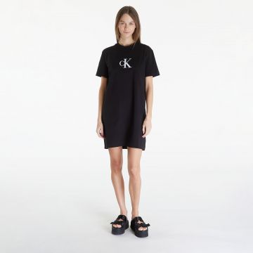Calvin Klein Jeans Satin Ck T-Shirt Dress Black