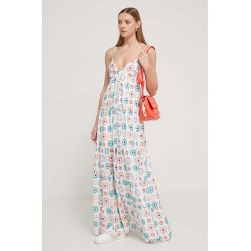 Desigual rochie culoarea alb, maxi, oversize