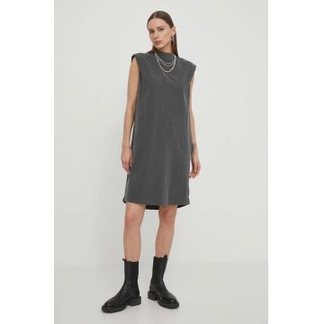 G-Star Raw rochie din bumbac culoarea gri, mini, drept