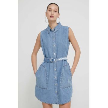 Karl Lagerfeld Jeans rochie din denim mini, dreaptă