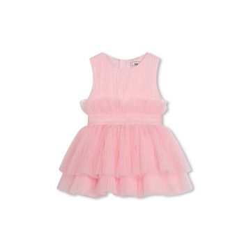 Karl Lagerfeld rochie bebe culoarea roz, mini, evazati