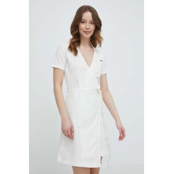 Lacoste rochie culoarea bej, mini, evazati