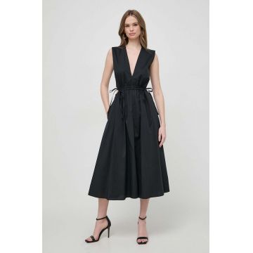 Liviana Conti rochie culoarea negru, maxi, evazati