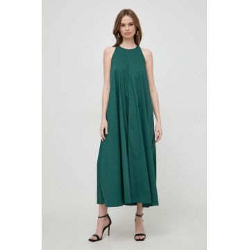 Liviana Conti rochie culoarea verde, maxi, evazati