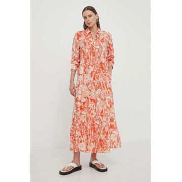 Marc O'Polo rochie din bumbac culoarea portocaliu, maxi, oversize