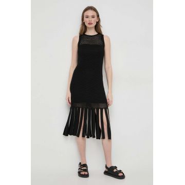 Marella rochie culoarea negru, mini, mulata