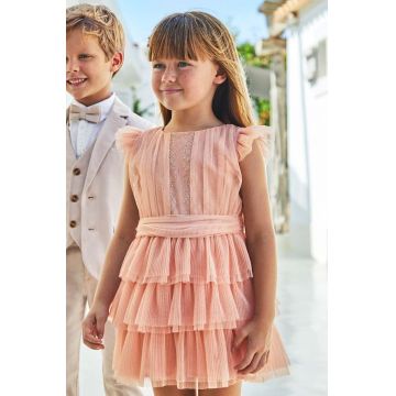 Mayoral rochie fete culoarea bej, mini, evazati