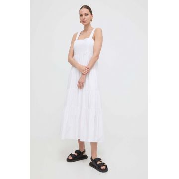 MICHAEL Michael Kors rochie culoarea alb, midi, evazati