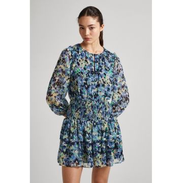 Rochie evazata cu model floral