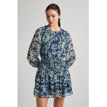 Rochie evazata cu model floral