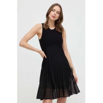 Silvian Heach rochie culoarea negru, midi, evazati