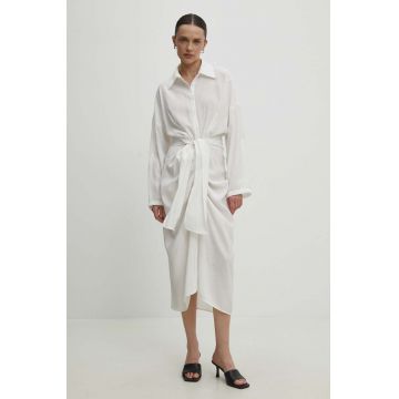 Answear Lab rochie culoarea alb, midi, drept