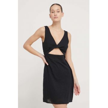 Billabong rochie din bumbac culoarea negru, mini, mulata