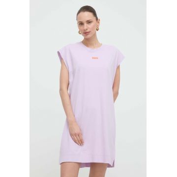 BOSS Orange rochie culoarea violet, mini, drept 50520485