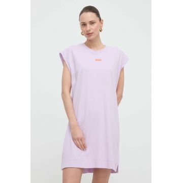 Boss Orange rochie culoarea violet, mini, drept