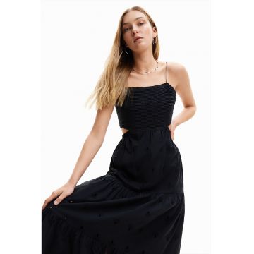 Rochie midi cu decupaje - fara maneci