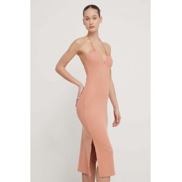 Roxy rochie culoarea roz, midi, mulata, ERJKD03467