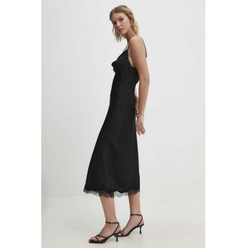 Answear Lab rochie culoarea negru, maxi, evazati