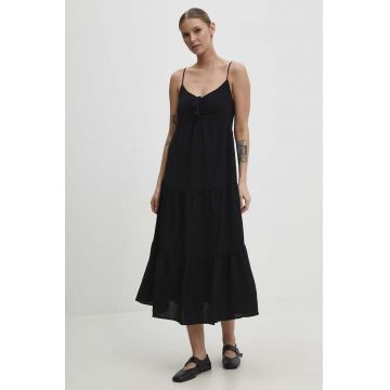 Answear Lab rochie culoarea negru, maxi, evazati