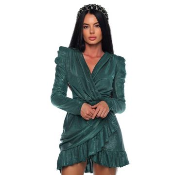 Rochie din lurex cu volane