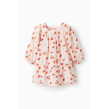 zippy rochie din bumbac pentru bebeluși culoarea roz, mini, evazati