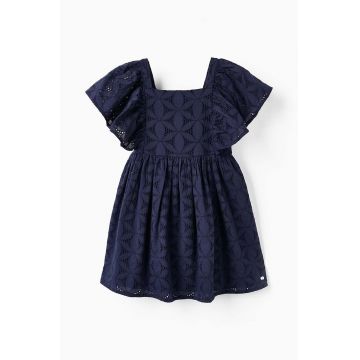 zippy rochie din bumbac pentru copii culoarea albastru marin, mini, drept