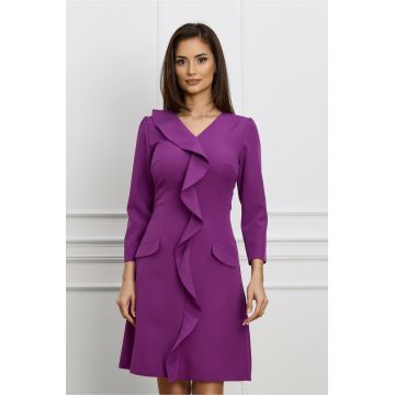 Rochie Moze magenta cu volan